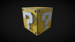 Super Mario Box block, mystery, loot, box, substancesupermario, substancepainter, super, mario