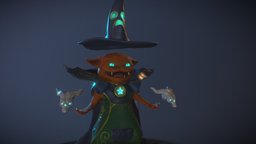 Cat sorcerer vol.2 scene, wizard, cat, cute, people, painted, render, cartoon, creature, animated