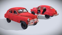 GAZ-M72 traffic, retro, transport, dirt, public, route, off-road, vehicle, car, village