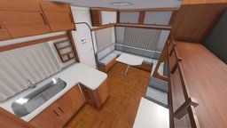 Karmann Ghia Kc With Interior camping, exterior, trailer, furnished, caravan, classic, camp, inside, motorhome, rv, 640, camper, karmann, ghia, low, poly, mobile, house, home, interior