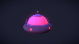 UFO purple, ufo, props, aliens, glow, substancepainter, substance, cartoon, game, vehicle, sci-fi, ship, stylized, student, space, spaceship