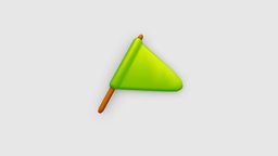 Cartoon green flag games, toy, flag, fun, block, blocks, toys, child, sports, ready, banner, lowpolymodel, handpainted, cartoon, game, stylized