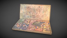 Boîte à pastels de lartiste André Herviault museum, box, artist, saintes, pastel-colours