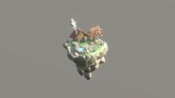 Isometric island tree, green, plant, pot, japan, miniature, ii, nature, floating, diarama, floatingisland