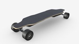 Electric skateboard 01 wheel, transportation, skateboard, skate, transport, urban, electrical, eco, ride, activity, kick, 3d, vehicle, pbr, sport, electric