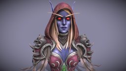 Sylvanas Windrunner Bust fanart, sylvanas, stylizedcharacter, wowfanart, handpainted, bust, stylized, wow, 3dbustchallenge