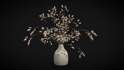Dried Grass Flowers I plant, grass, plants, pot, flower, pots, vase, grey, flowers, indoor, decorative, ceramic, dried, nature, beige, dry, decoration, interior, noai