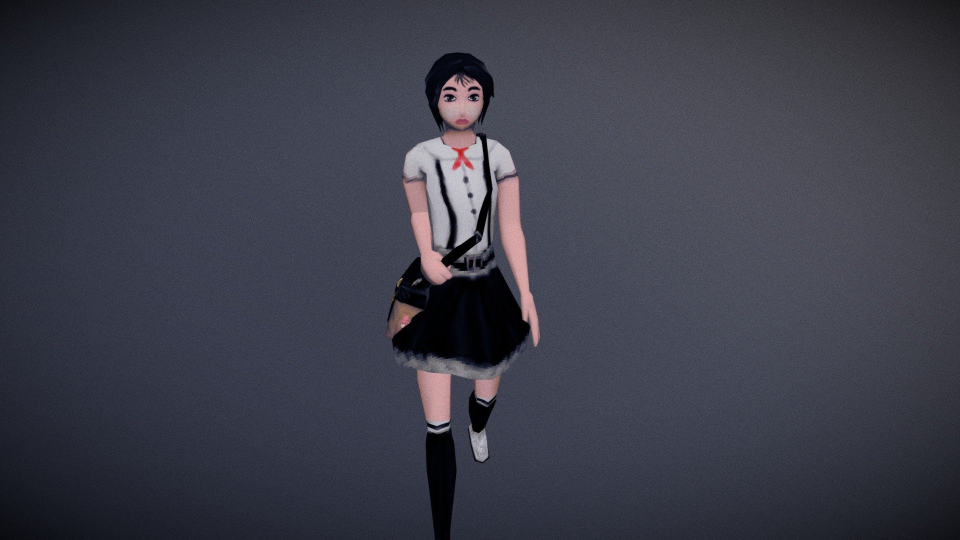 Main Character for a horror game I'm working on, no name yet&hellip;but I am open to suggestions.

She's a paranormal investigator that has the ability to see ghosts - Main Character - 3D model by AlienKat (@alienkatgames) 3d model