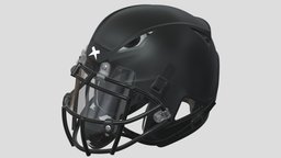 Xenith Shadow Helmet PBR Texture hat, cap, football, speed, equipment, vr, ar, american, strap, safety, mask, facemask, official, superbowl, protect, riddell, asset, game, 3d, helmet, sport, black