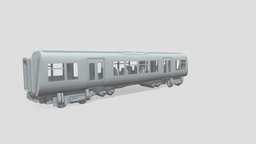 Train Cart train, maya, low-poly, vehicle
