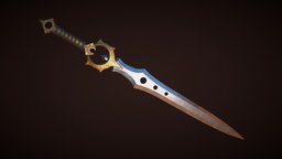 Sword 01 rpg, katana, saber, sabre, don, gladius, blender-3d, lods, bladed, falcone, weapon, knife, pbr, substance-painter, sword, fantasy, dagger, blade