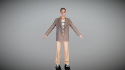 Young elegant woman ready for animation 452 office, style, archviz, scanning, shirt, people, standing, , fashion, jacket, pants, business, young, realistic, woman, beautiful, casual, beige, realism, sneakers, ztl, pretty, trousers, peoplescan, blazer, a-pose, apose, readyforanimation, businesswoman, photoscan, realitycapture, photogrammetry, game, lowpoly, female, human, highpoly, gameready, scanpeople, "redlips", "officeworker", "realityscan"