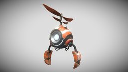 20220816 Ballbot substancepainter, blender, pbr, lowpoly, ball, robot, highpoly