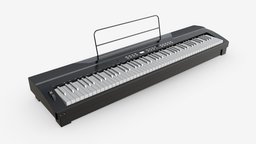 Digital Piano 04 music, instrument, studio, sound, key, electronic, equipment, audio, melody, classical, musician, octave, 3d, pbr, piano, digital, black, keyboard