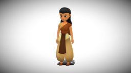 Stylized NPC rpg, toon, egypt, indian, desert, npc, arab, woman, persian, game-ready, jrpg, game-asset, topdown, character, handpainted, girl, cartoon, game, lowpoly, mobile, gameasset, female, stylized, fantasy, gameready