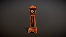Low Poly Cartoon Stylized Floor Clock room, clock, prop, furniture, grandfather, sketchfabweeklychallenge, cartoon, asset, game, pbr, lowpoly, low, poly, house, stylized, livingroom, gameready