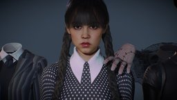 Wednesday ALL Costumes body, anatomy, sss, dress, woman, addams, wednesday, girl, blender3d, female, rigged, wednesdayaddams, wednesday_addams