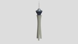 Las Vegas Stratosphere with 4K Textures Low-poly tower, skyline, monument, desert, urban, architectural, landmark, casino, 4k, strip, downtown, poker, gamble, stratosphere, las-vegas, lowpoly, city, building, engineering, las-vegas-stratosphere