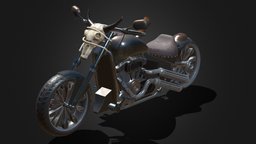 Old West Bike bike, motorcycle, western, old, 3b, substancepainter, substance, 3d, blender, skull, sketchfab, 3boyutlumodel