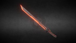Katana_zz katana, hard-surface, knife-game, substance, weapon, knife, 3dsmax, pbr, hardsurface