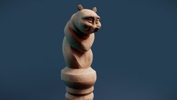 Day 12 sculpt, bear, b3d, speed, wood, sculptjanuary19