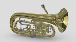 Euphonium music, instrument, french, printing, set, equipment, collection, horn, trumpet, brass, trombone, piccolo, print, alto, saxophone, cornet, tuba, euphonium, 3d, flugelhorn