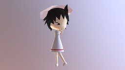 Shy Aiko cute, chibi, oc, aiko, shy, maya, character, girl, lowpoly, low, poly, anime