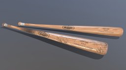 Louisville Slugger Baseball Bat baseball, bat, videogame, realtime, sports, equipment, vr, mlb, 4k, louisville, baseballbat, substancepainter, asset, game, wood, gameready