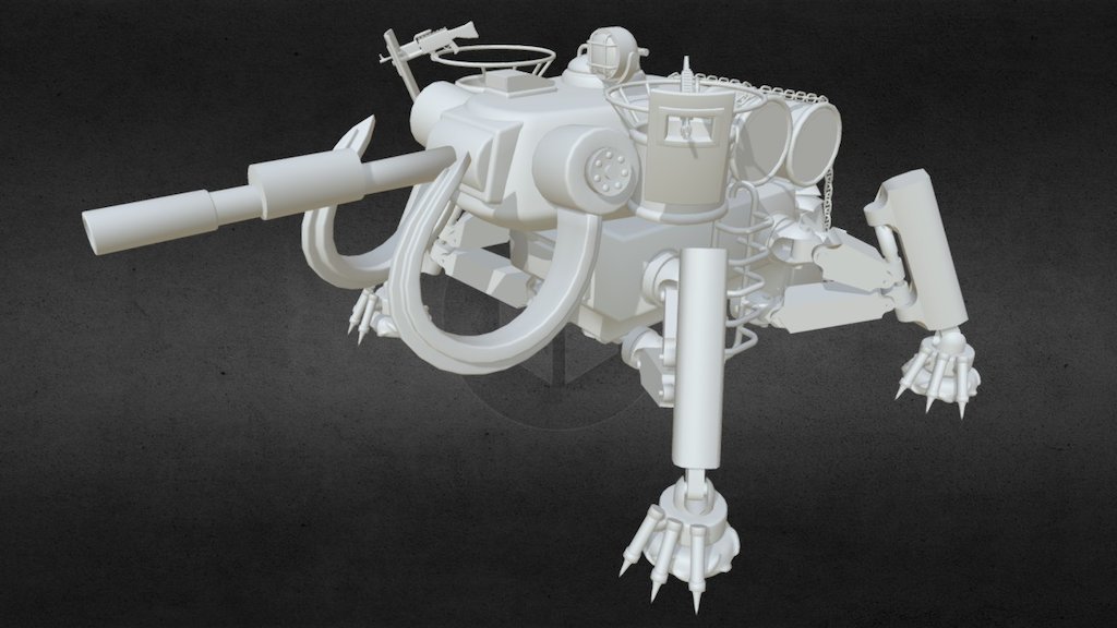 Postapocalyptic mech model.

Done with 3Ds Max 3d model