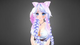 Iris_ti (Vtuber) vrchat, catgirl, vtuber, blender, anime, vrm