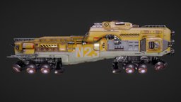 Space Train train, hardsurfacemodeling, gamereadyasset, scifimodels, scifivehicle, spacetrain, 3dsmax, pbr, gameart, scifi, substance-painter, gameasset, gameready