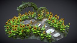 Valentin´s Date wooden, grass, arch, sunflower, swing, chainsaw, valentines-day, stonearch, archaeology, stone, textured, girasol