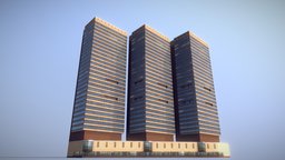 MSK Building 21 tower, hotel, exterior, soviet, architectural, skyscraper, bank, town, avenue, moscow, ussr, cityscape, metalness, tivsol, low-poly, game, pbr, house, home, city, building, street