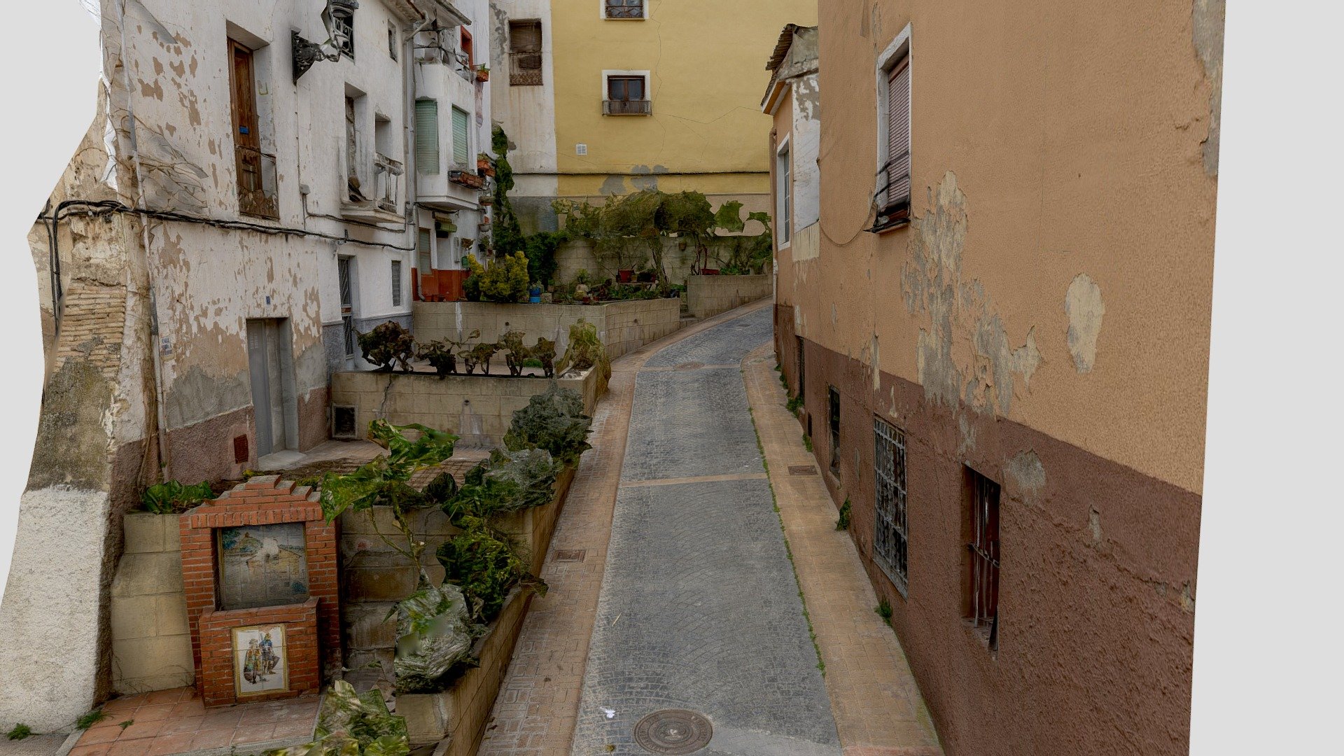 The neighborhood of “Les Costeretes” (Costereta = Slope) is formed by 4 streets (San Antonio, San Francisco, San Juan, Carrer Rebot) and it is the most antique settlement in the historic district of the city of Ibi (Spain). It is formed by narrow houses, big slopes and terraced gardens. It is a delightful place with colourful facades, fountains and religious hand painted ceramic murals 3d model