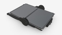 Electric tabletop grill open food, modern, household, tabletop, cuisine, meat, electrical, cook, bbq, oven, appliance, grill, metal, kitchen, cooking, 3d, pbr, home, electric