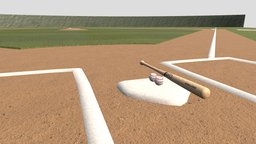 Baseball Bat and Ball baseball, field, stadium, bat, prop, ground, props, bats, rawlings, rounders