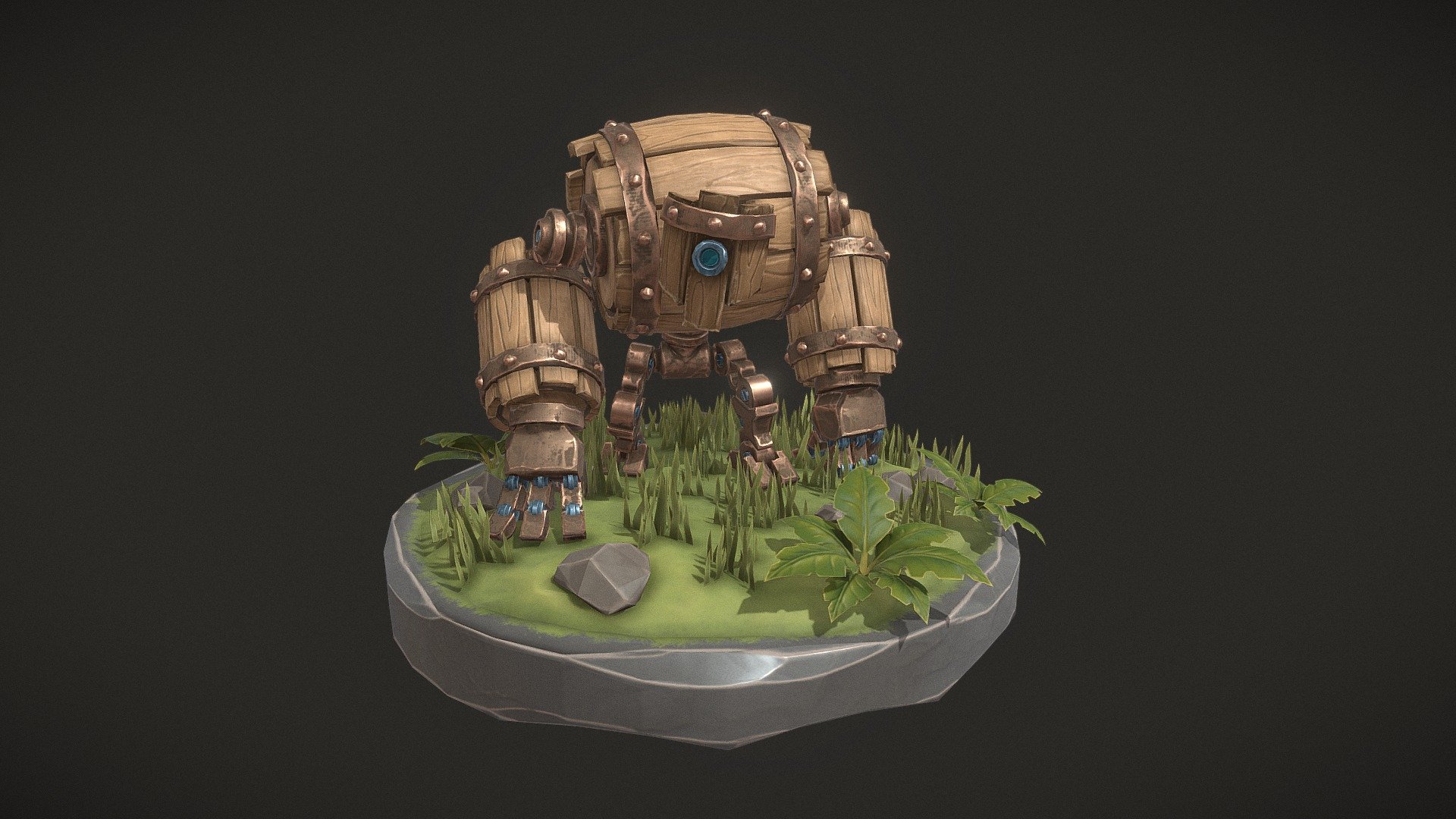Model was sculpted in ZBrush, retoped in Blender, baked in Marmoset and painted in Substance.
Animation created by QwertNikol 3d model