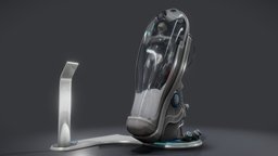 Half-Life State device, b3d, ice, module, pod, woman, half-life, cryogenic, ella, ubik, cold-pac, runciter, blender, blender3d, sci-fi, futuristic, noai