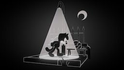 Felix The Cat felix, blackandwhite, cartoonchallenge2017, blender3d