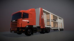 Auto mezzanine deck trailer truck, trailer, semi, 3dsmax