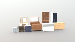 Cabinet Pack | Blender-UE5-C4D-3DS-max | 4 pet, pack, fbx, substancepainter, blender, model