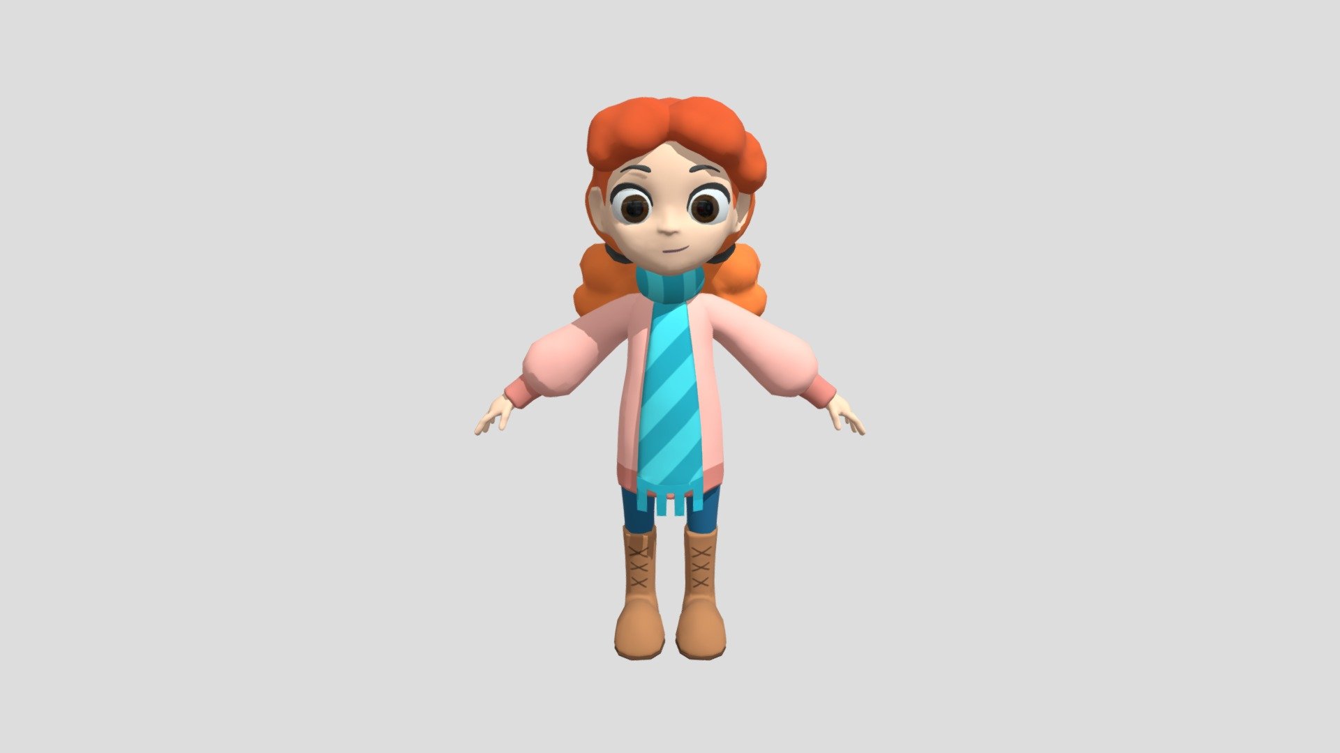 Cartoon Little Girl 3D Sculpture - Cartoon Little Girl 3D Sculpture - 3D model by claudia.pachon 3d model