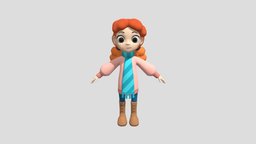 Cartoon Little Girl 3D Sculpture kid, girl, cartoon