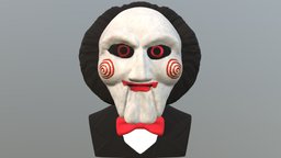 Billy the Puppet Saw bust full color 3D printing saw, prop, puppet, miniature, killer, morgan, figurine, kramer, the, movie, samara, billy, jigsaw, scream, ghostface, art, bust, sculpture, ring, horror