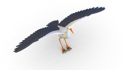 High Poly White Crane Bird symbol, flying, baby, bird, triangle, white, pen, pet, wings, wild, duck, flight, gray, flamingo, heron, beak, crane, goose, wildlife, character-model, waving, waterfowl, cranebirds, character, animal, polygon, highpoly, storck, heronbird