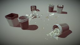 Trash office, trash, junk, dirt, debris, trashcan, officefurniture