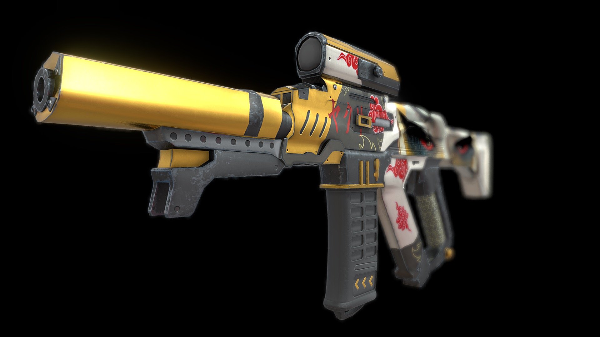 Advanced Rifle (Yakuza skin) - 3D model by UnrealAssets.io (@metacaptain) 3d model