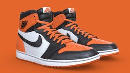 Jordan 1 Shattered Backboard Game Ready shoe, one, style, leather, orange, white, high, fashion, retro, basketball, shattered, jordan, backboard, 1