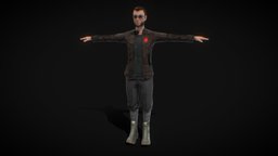 ハッカー The Hacker ハッカー (Rigged avatar, boy, warrior, people, future, unreal, jacket, hacker, cyberpunk, network, futurism, beard, boots, mafia, nerd, neon, glasses, gangster, denim, streetwear, leatherjacket, pandilla, character, unity3d, scifi, man, person, futureclothing