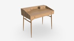 Desk Ercol Shalstone John Lewis office, work, desk, vintage, business, table, drawer, john, writing, lewis, workplace, 3d, pbr, design, home, interior, ercol, shalstone